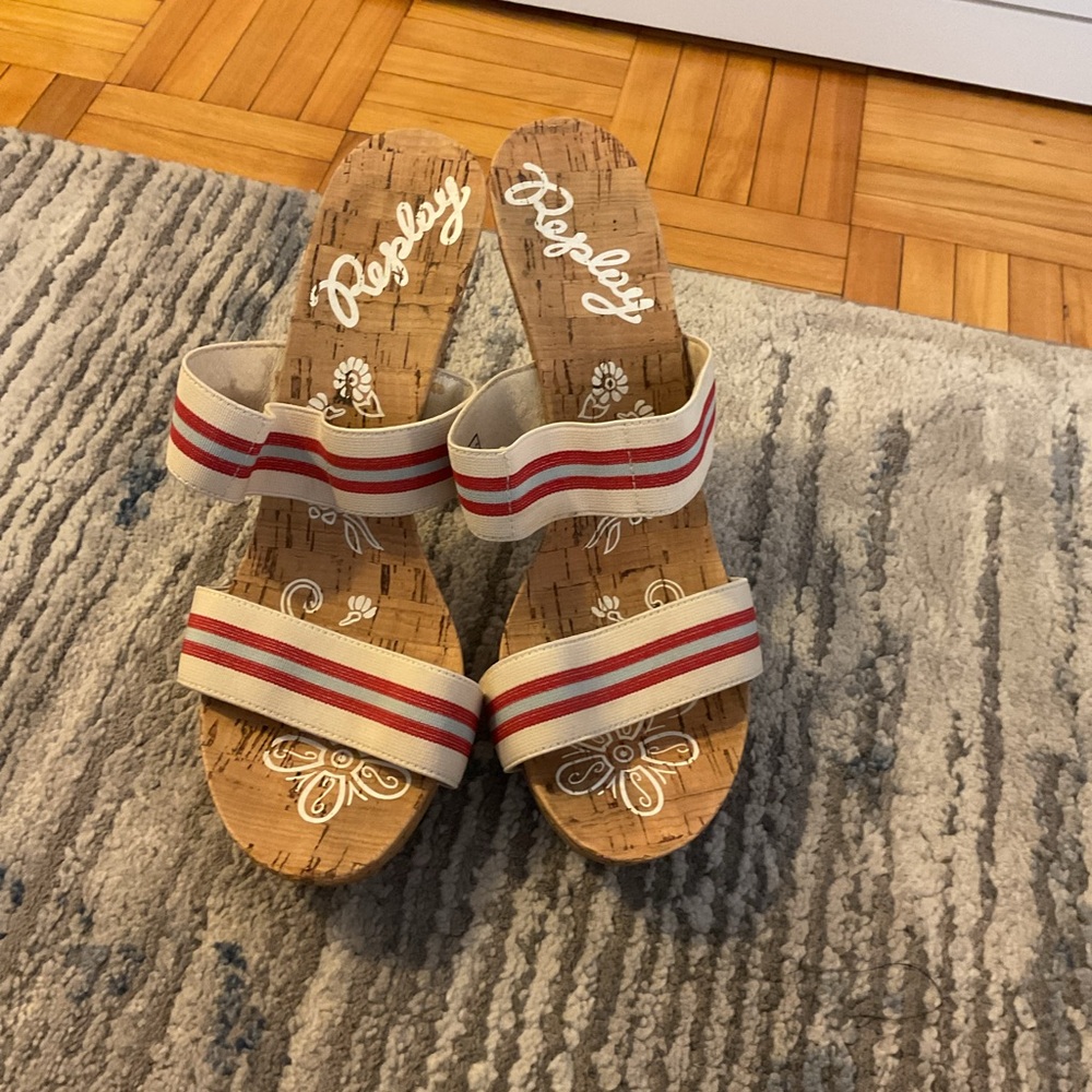 Replay Red and White Sandals